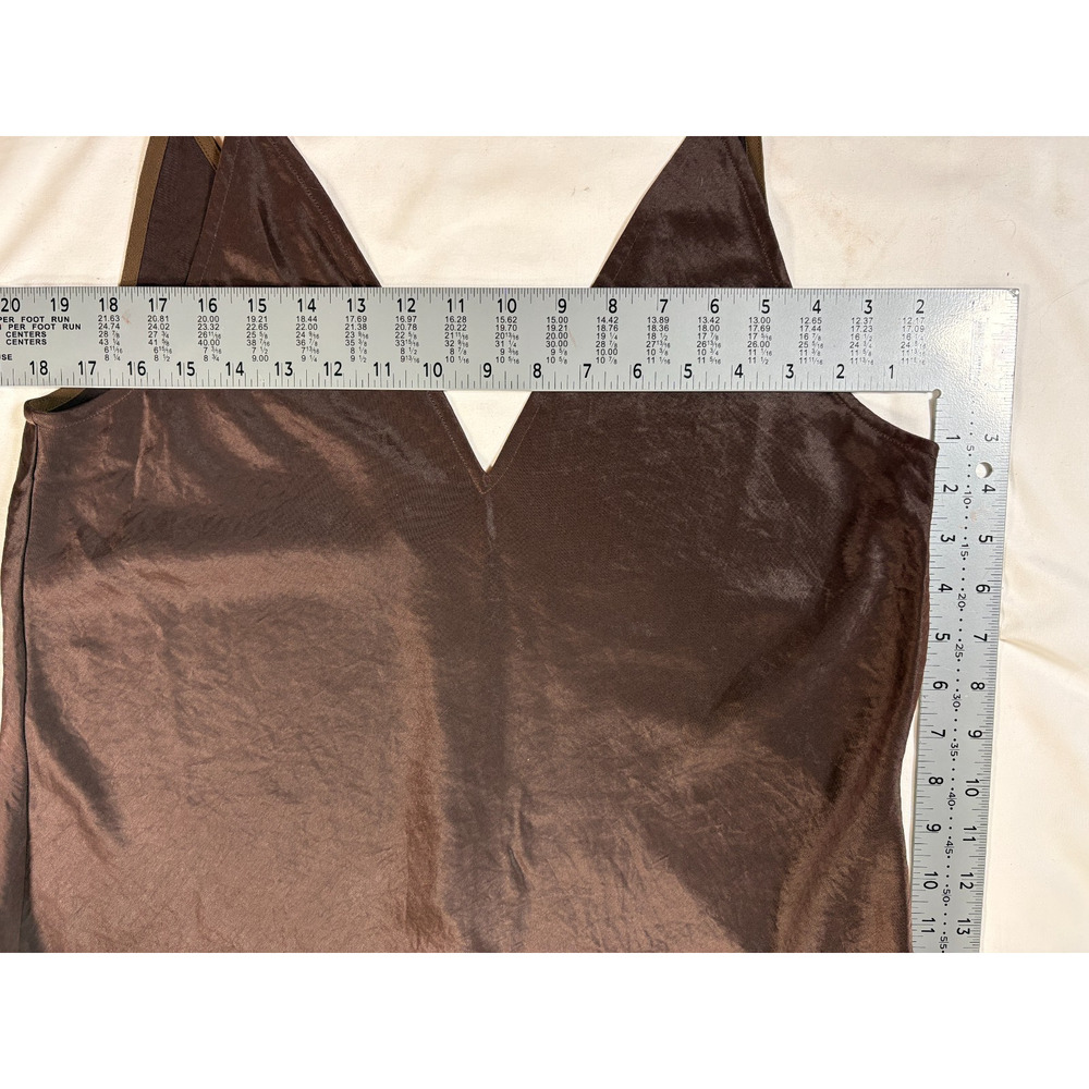 Madewell Brown Slip Dress Size 10 Midi Spaghetti Strap V Neck - Picture 9 of 16